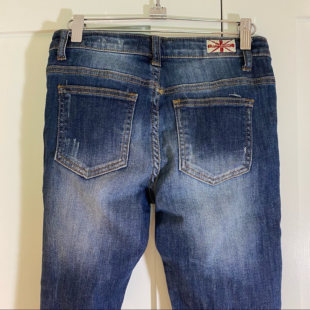 Machine Denim Skinny Stretch Distressed Jeans - Picture 5 of 12